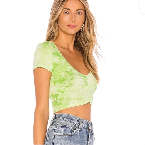 NEW Superdown Green Tie Dye Crop Top - Picture 2 of 9